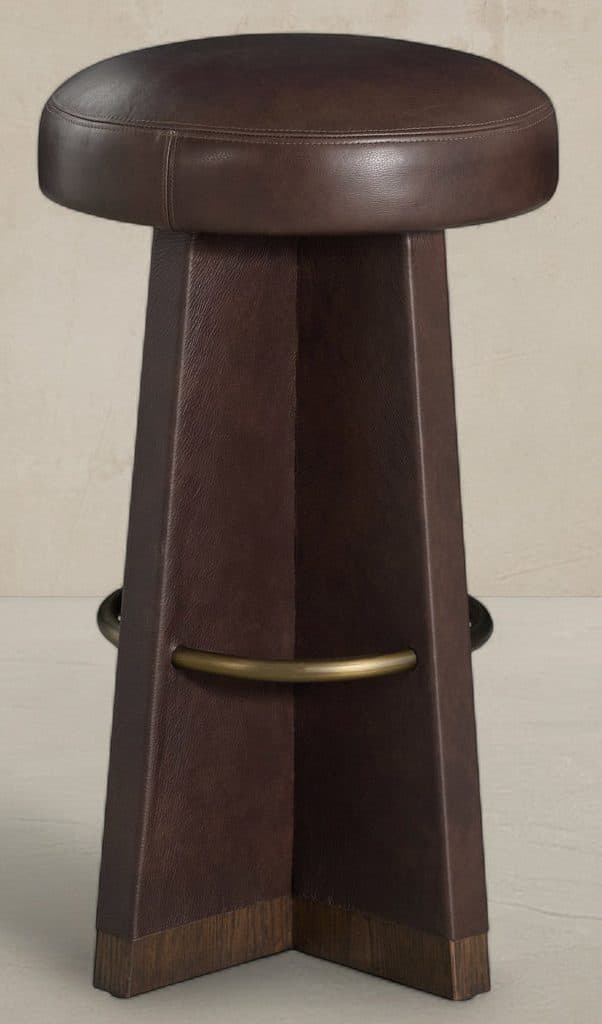 Gabby Home SCH-176010 Plateau Leather Swivel Bar Stool – Dusk