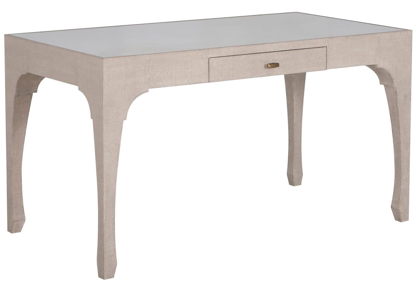 Gabby Home SCH-176056 Vesey Mahogany Wood Desk – 1 Drawers, Whitewashed Raffia