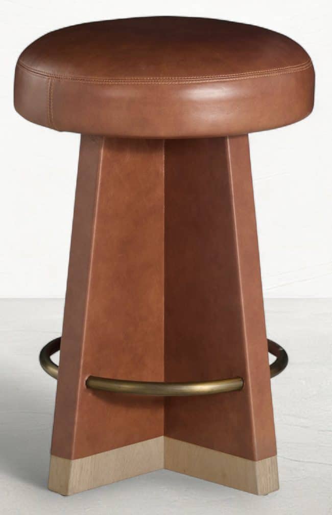 Gabby Home SCH-176002 Plateau Leather Swivel Counter Stool – Dawn