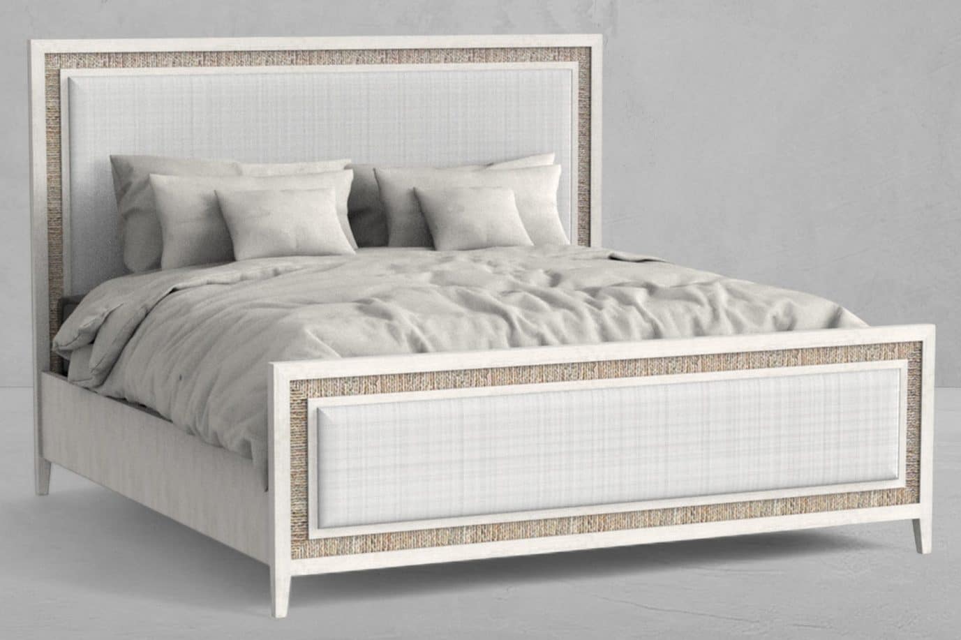 Gabby Home SCH-176067 Grand Bermuda Sungkai Wood Bed – King, Whitewash