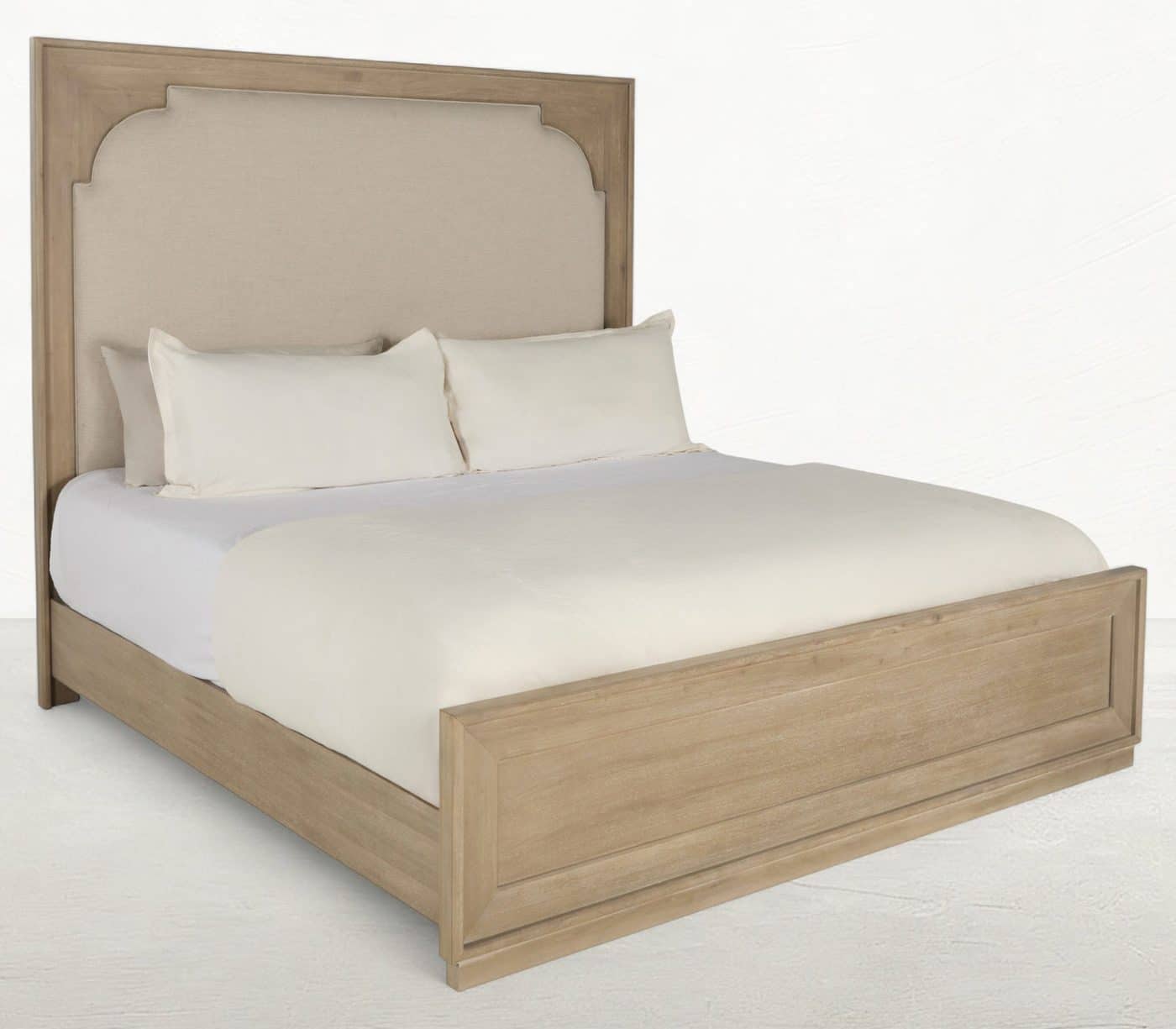 Gabby Home SCH-176079 Windsor Upholstered Mahogany Wood Bed – Queen, Drift