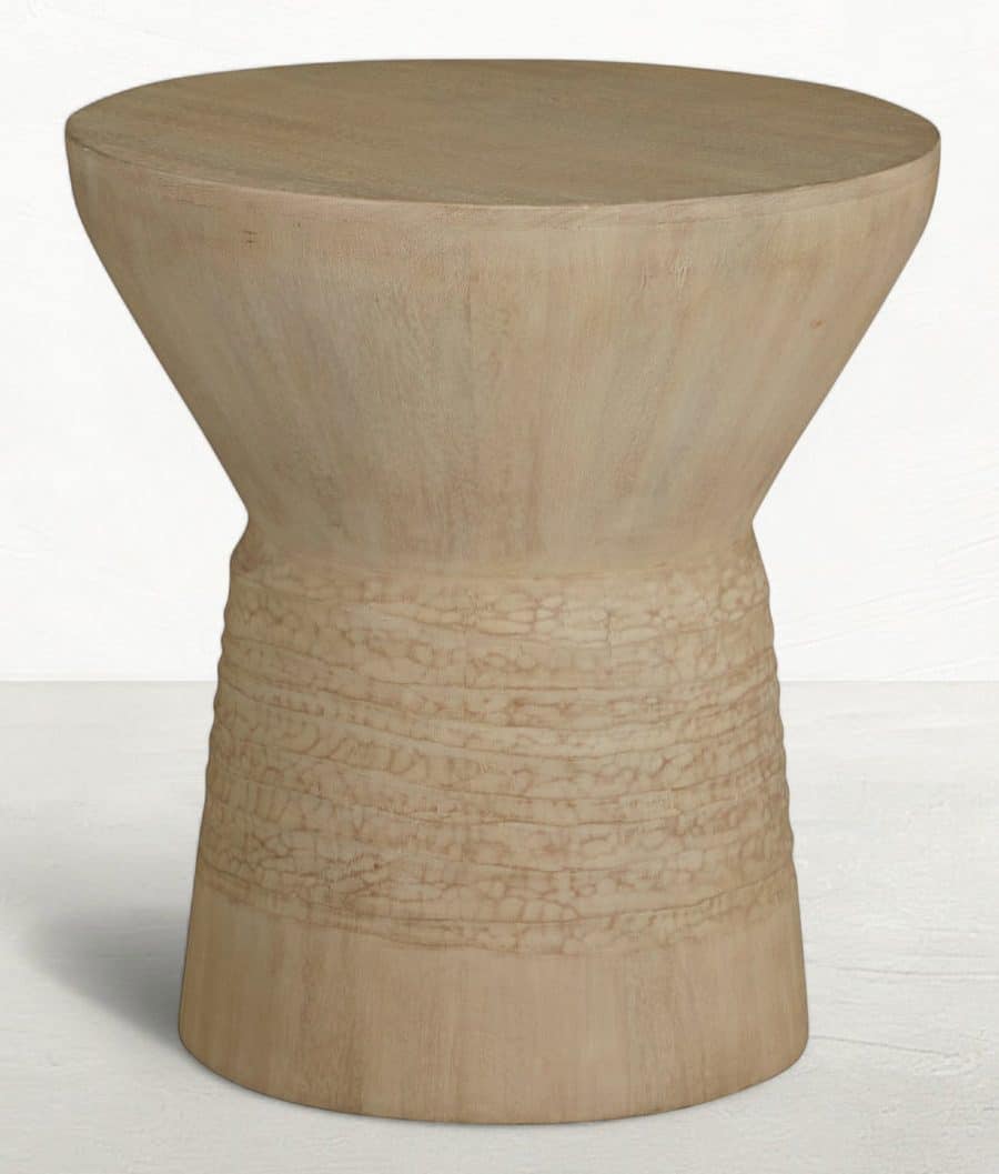 Gabby Home SCH-175951 Somara Mango Wood Circle Pedestal End Table