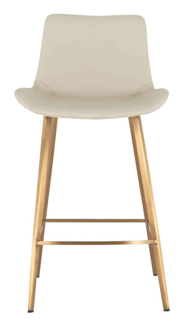 Gabby Home SCH-175622 Hines Faux Leather Stainless Steel Counter Stool - White Gold Gabby Home SCH-175622 Hines Faux Leather Stainless Steel Counter Stool - White Gold