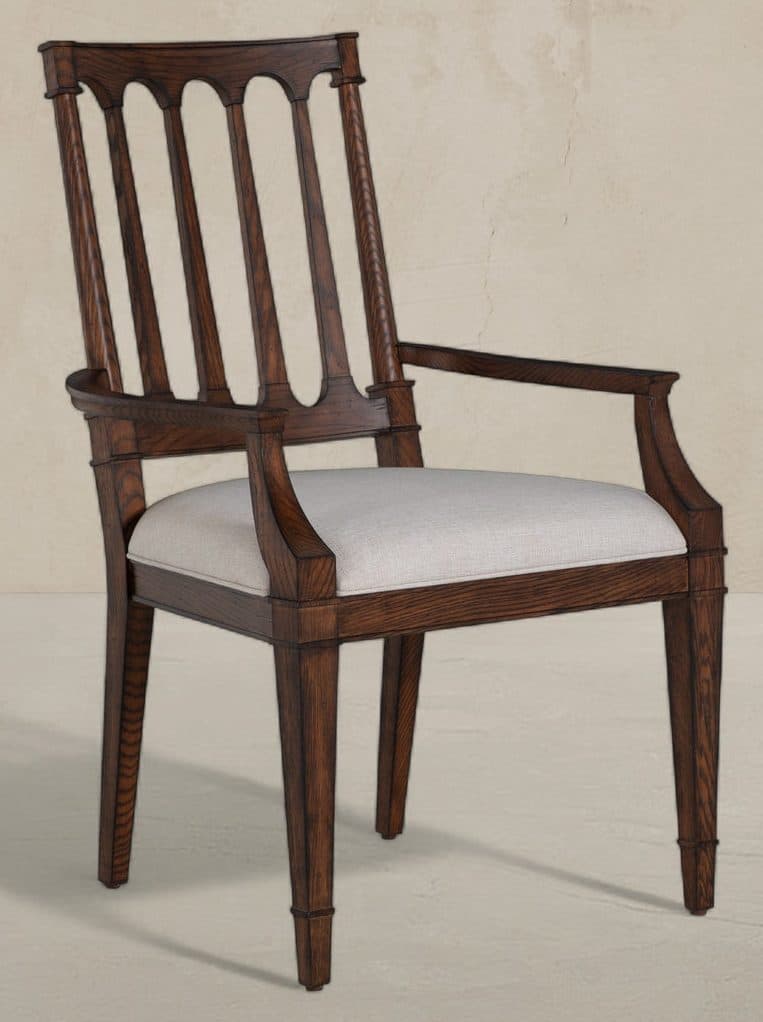 Gabby Home SCH-175994 Mathis Wood Sculpted Back Dining Arm Chair - Rustic Antique Oak