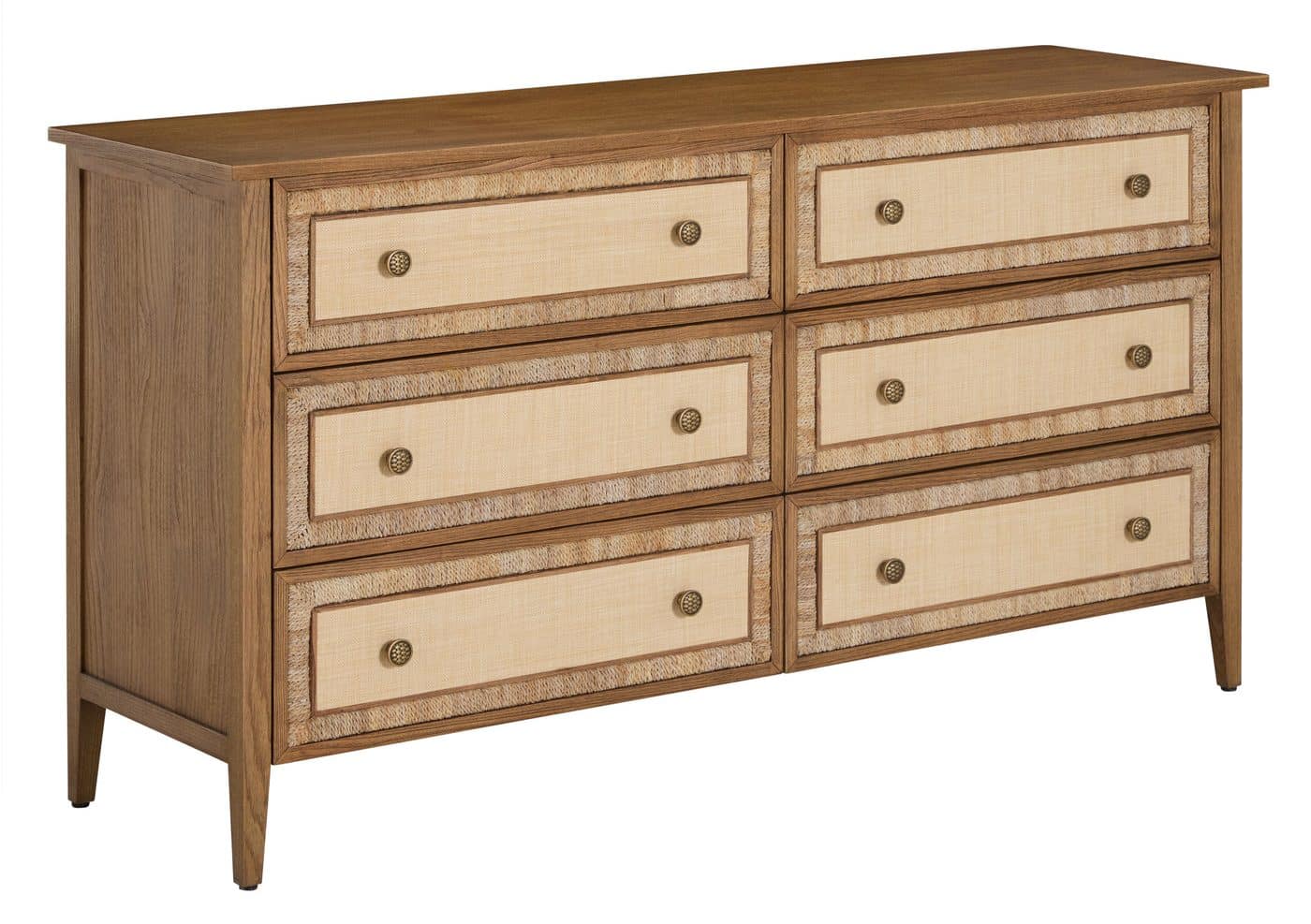 Gabby Home SCH-176042 Grand Bermuda Sungkai Wood Dresser – 6 Drawers, Sandbar