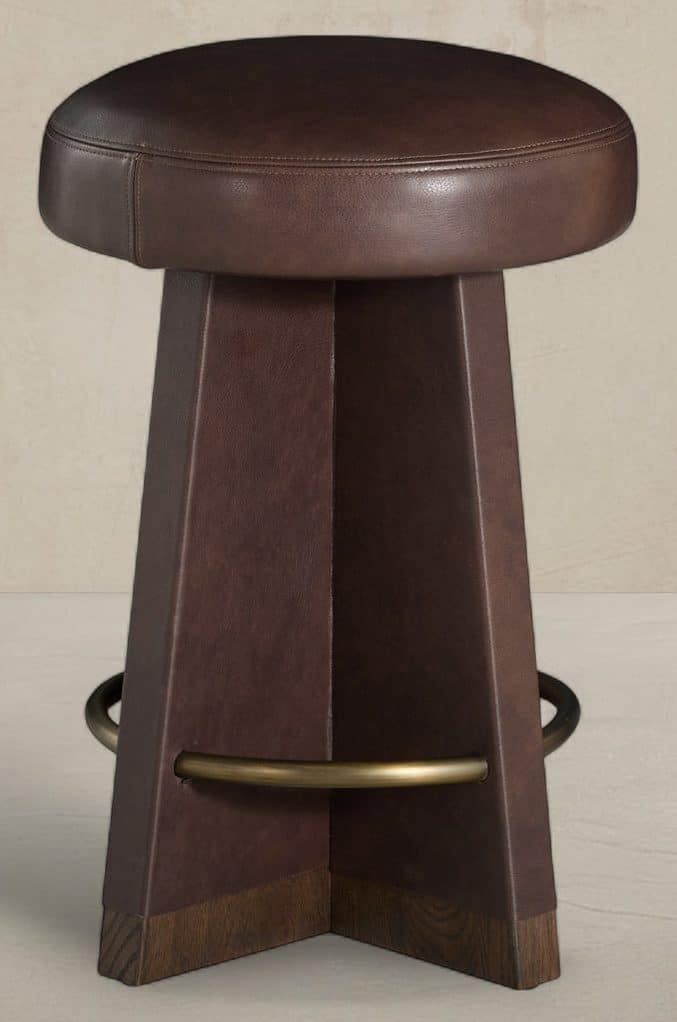 Gabby Home SCH-176003 Plateau Leather Swivel Counter Stool - Dusk Gabby Home SCH-176003 Plateau Leather Swivel Counter Stool - Dusk
