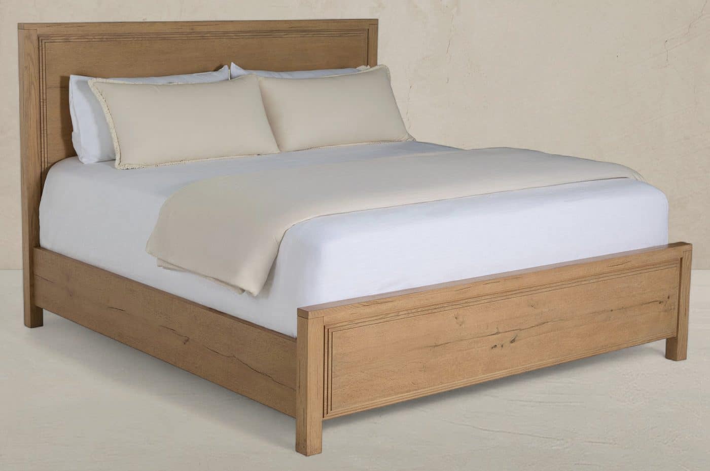Gabby Home SCH-176069 Wren Oak Wood Bed – King, Dawn