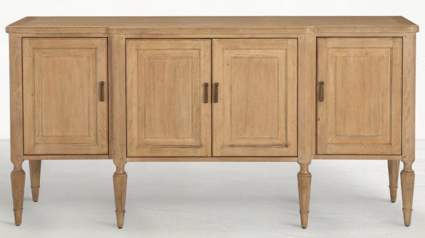 Gabby Home SCH-176050 Mathis Wood Sideboard – 3 Shelves, Rustic French Oak