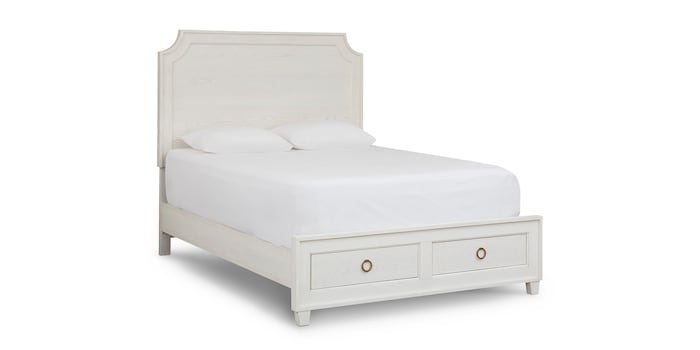 Bassett 2968-KS66 Ventura Panel King Storage Bed Shell White Bassett 2968-KS66 Ventura Panel King Storage Bed Shell White