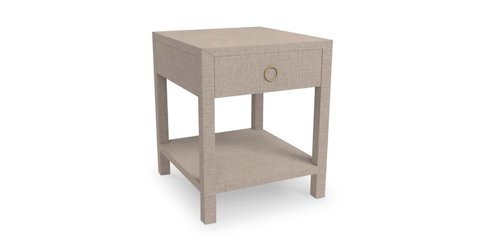 Bassett 6R68-G665Z Ventura Raffia End Table Sand Grey
