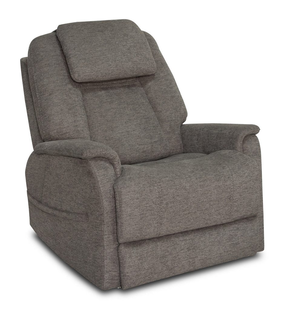 Flexsteel 1073-55P5-35804 Zecliner Model 3+ Petite Fabric Power Lift Recliner with Power Headrest, Lumbar, Heat & Massage
