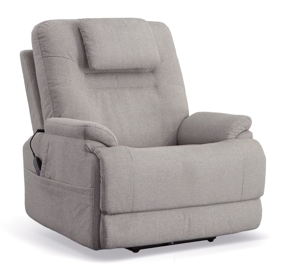 Flexsteel 1092-55P5-35201 Zecliner Model 2+ Dove Fabric Power Lift Sleep Recliner with Power Headrest, Lumbar, Heat & Massage