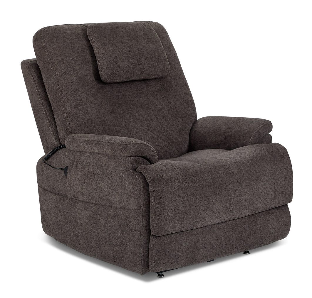 Flexsteel 1092-55P5-35804 Zecliner Model 2+ Umber Fabric Power Lift Sleep Recliner with Power Headrest, Lumbar, Heat & Massage