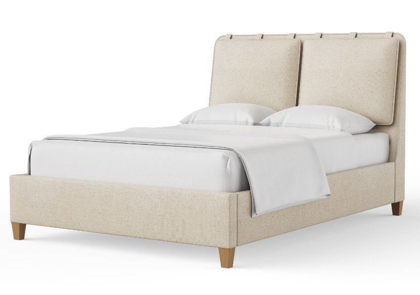 Vaughan Bassett 852-551K-155K-822K-404 Nordhaven Queen Upholstered Bed Sandstone Clear Maple