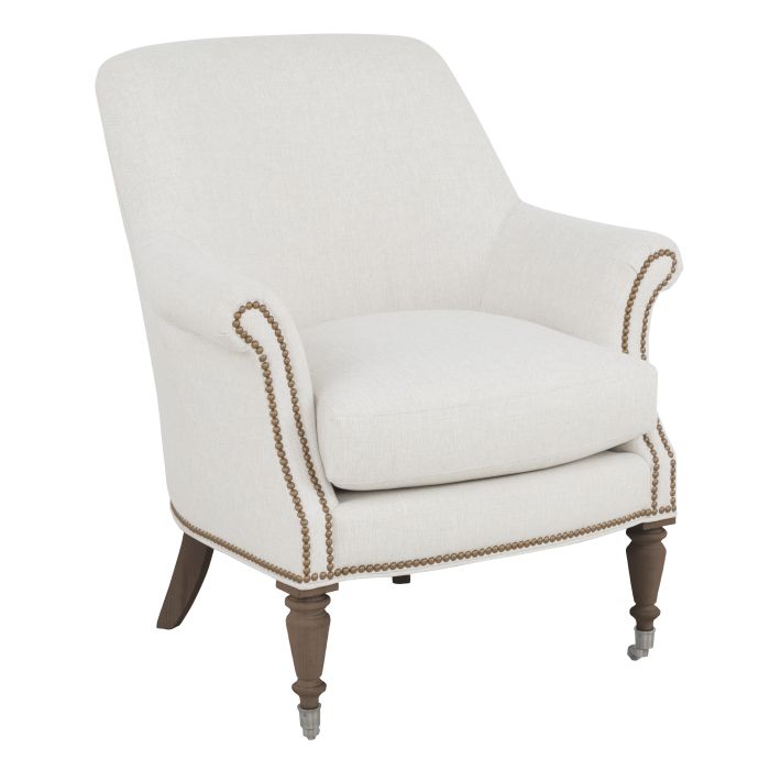 Fairfield 6071-01-2 Bosley Lounge Chair with Nickel Casters on Front Legs