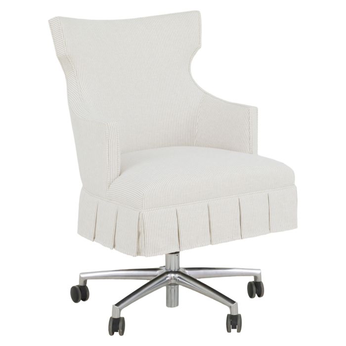 Fairfield 6162-35-2 Lockhart Executive Desk Chair with Half Skirt and Polished Nickel Base