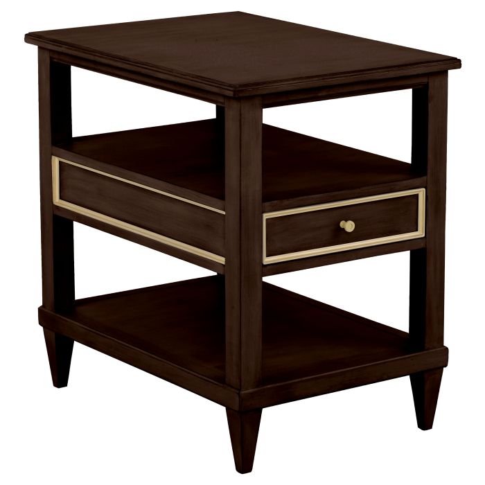 Fairfield 8010-90-M Linea Rectangle One Drawer Open End Table in Cafe Mocha