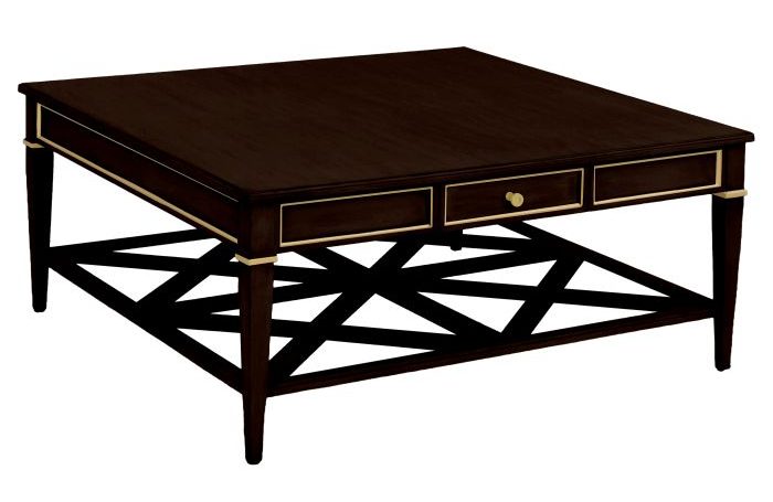 Fairfield 8010-CK-M Linea Square One Drawer Cocktail Table in Cafe Mocha