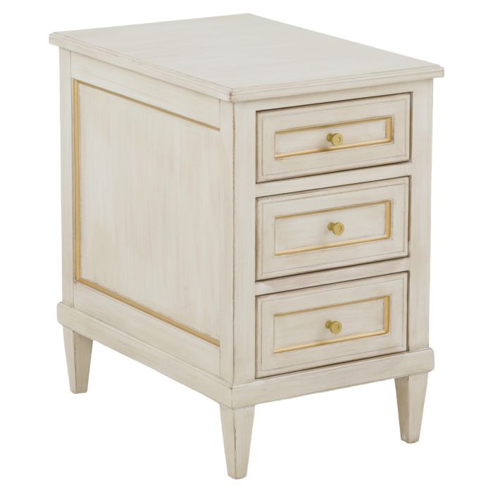 Fairfield 8010-CS-C Linea Three Drawer End Table – Champagne Mist