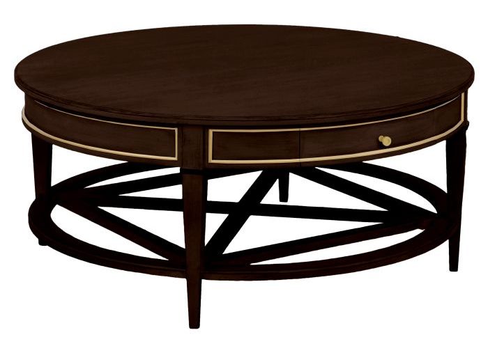 Fairfield 8010-CT-M Linea Round One Drawer Cocktail Table in Cafe Mocha