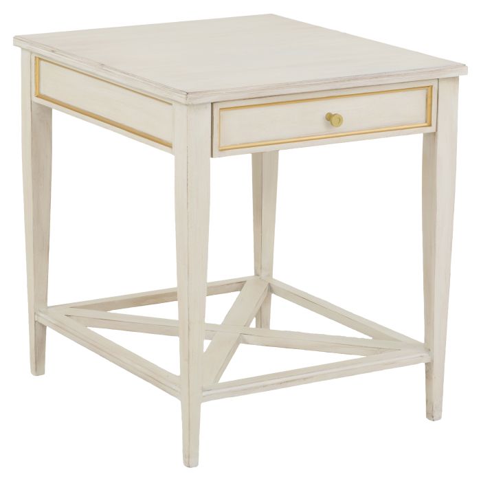 Fairfield 8010-ET-C Linea Rectangular One Drawer End Table in Champagne Mist