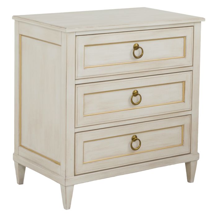 Fairfield 8010-NS-C Palazzo Three Drawer Nightstand – Champagne Mist