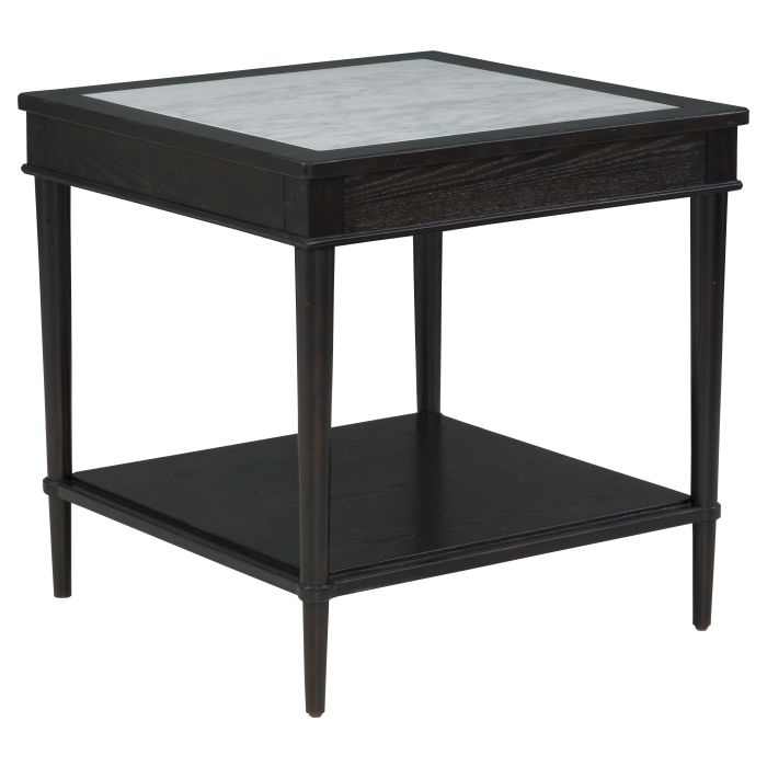 Fairfield 8164-94 Square End Table with inset White Carrera Stone top