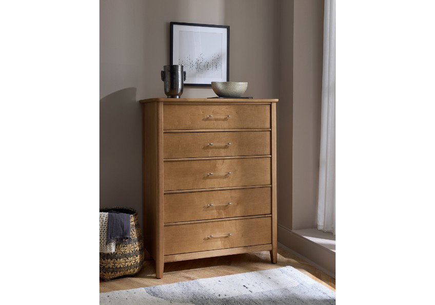 Vaughan Bassett 852-115 Nordhaven 5 Drawer Chest Clear Maple