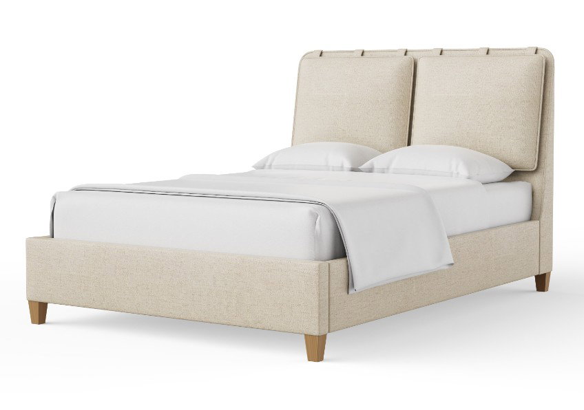 Vaughan Bassett 853-661P-166P-822P-404 Nordhaven King Upholstered Bed Pure White Two Tone
