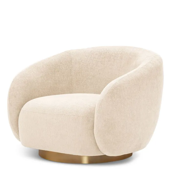 Eichholtz CMA0001 Swivel Chair Brice in Stratfort Pearl