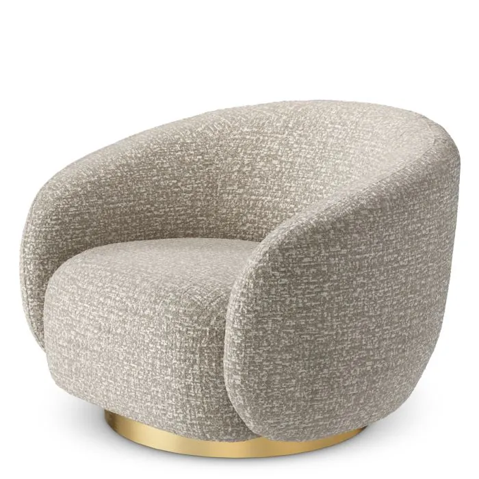 Eichholtz CMA0003 Swivel Chair Brice in Montclaire Slver