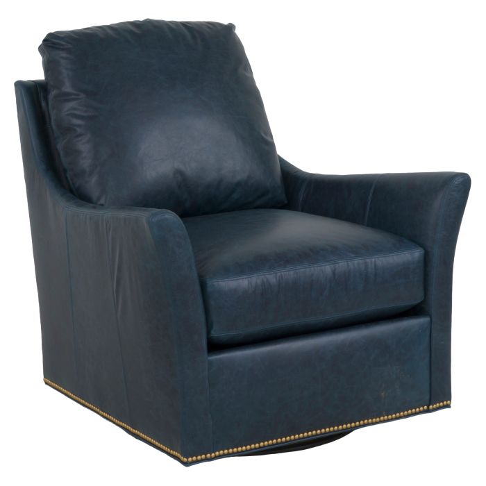 Fairfield 2770-32 Flared Arm Swivel Glider Knife Edge Back in Leather