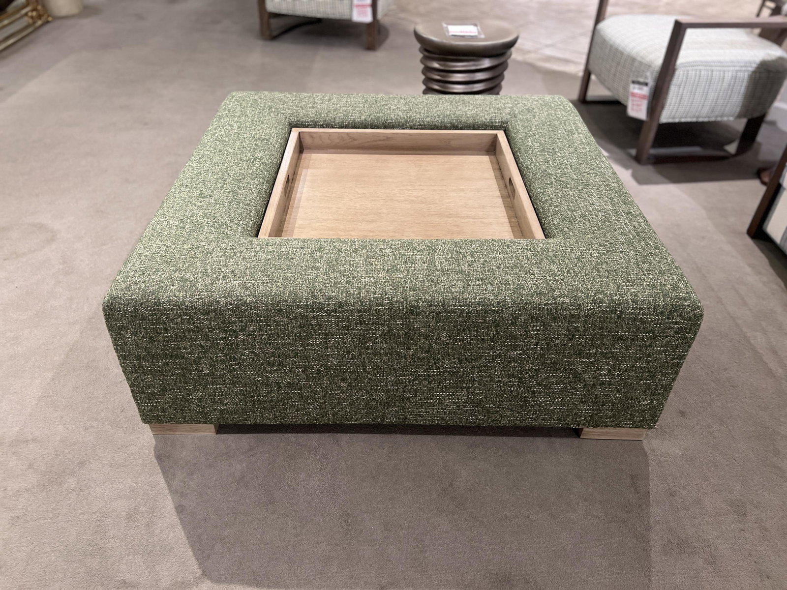 Century LTD7110-4848TR/210 Rockford 48″ Square Ottoman W/Tray