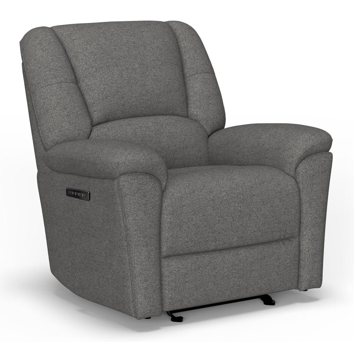Flexsteel S2432-54P3 Plush Fabric Power Gliding Recliner with Power Headrest & Lumbar