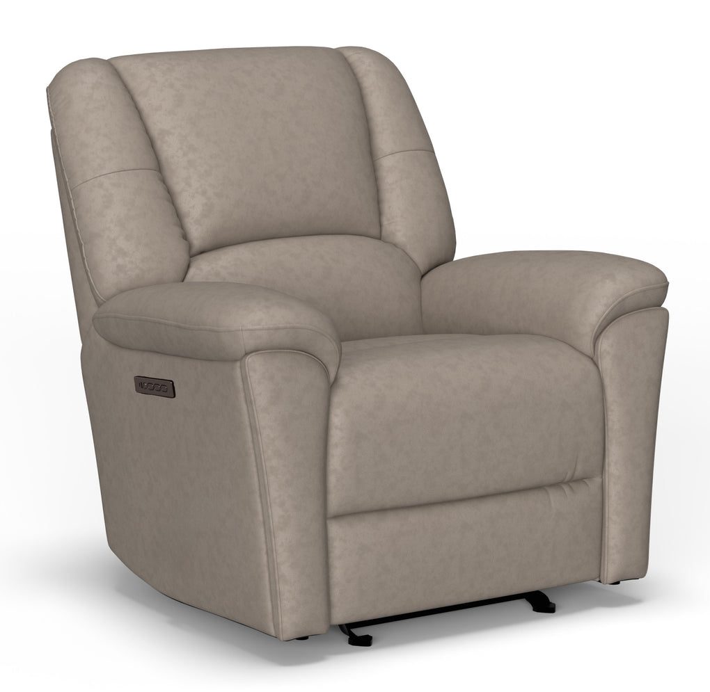 Flexsteel S3432-54P3 Plush Leather Power Gliding Recliner with Power Headrest & Lumbar