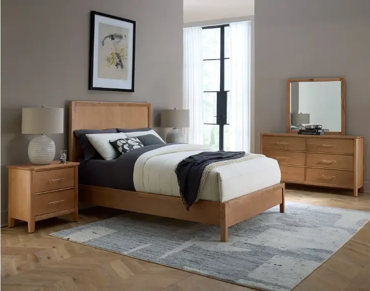 Vaughan Bassett 852-667-766-722-MS1 Nordhaven King Panel Bed Clear Maple