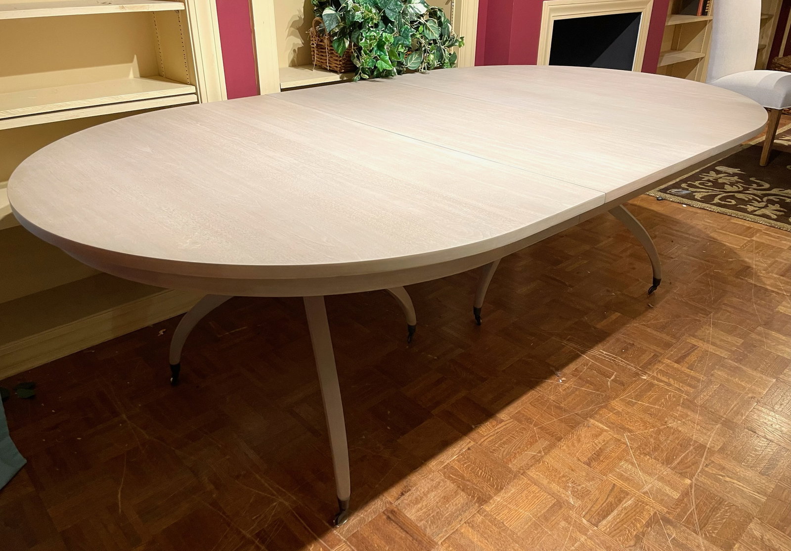 Jonathan Charles 003-2-H61-BLW Bleached Walnut Spider Leg Dining Table