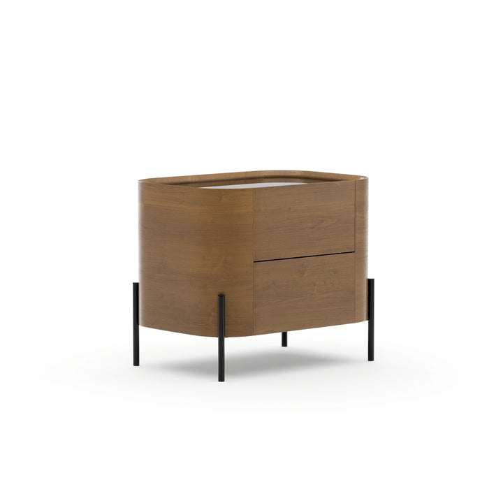 Caracole Furniture CLA-426-066 Atom 26″ Nightstand – Chocolate Nougat